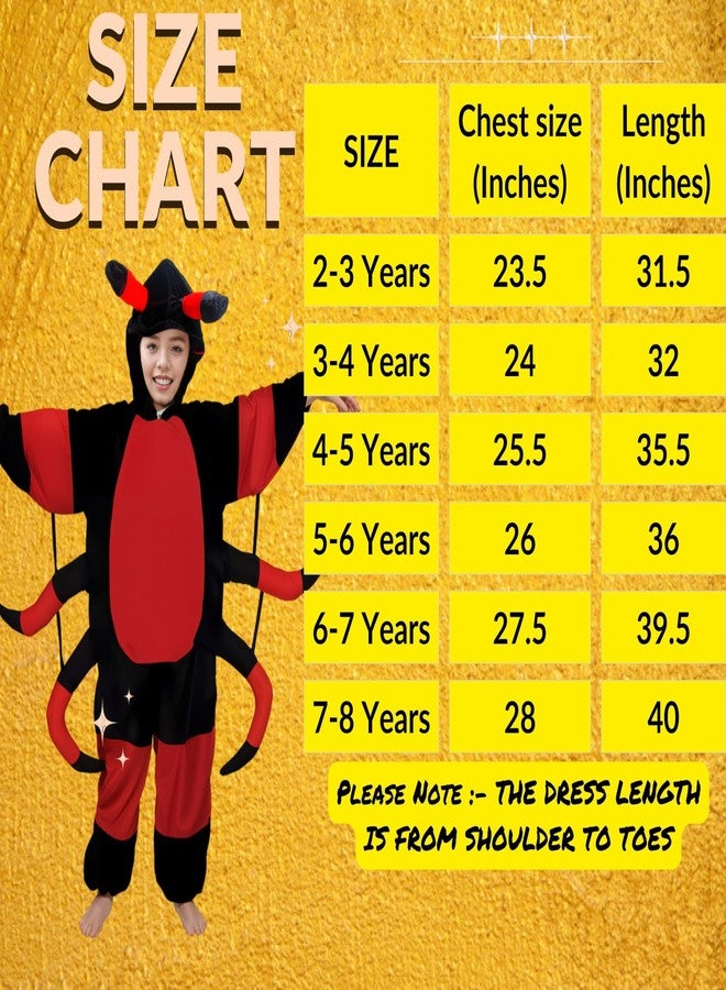 Urika Spider Insect Costume Dress for Kids Fun & Playful Fancy Dress, for boys and girls (red spider insect) 4-5Years - Image 4